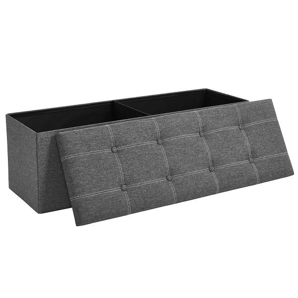 SONGMICS Aufbewahrungspouffe, Hellgrau, 110x38x38 cm, LSF077G04