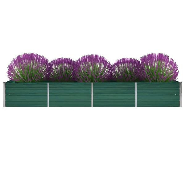 vidaXL Garten-Hochbeet Verzinkter Stahl 320x80x45 cm Grün, 44847