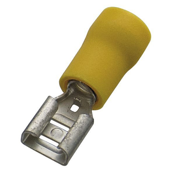 Haupa Flachsteckhülse gelb PVC-isoliert 4,0-6,0 mm²/6,3x0,8, ECO-line, VE: 100 Stück, 370396