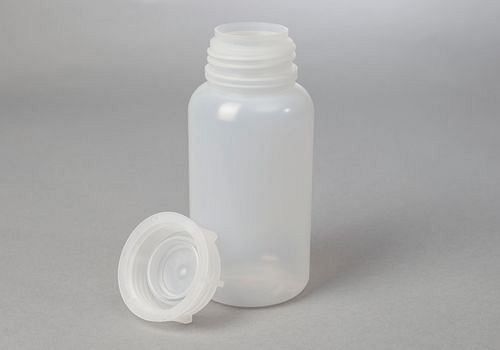 DENIOS Weithalsflaschen aus LDPE, rund, natur-transparent, 1000 ml, VE: 12 Stück, 261408