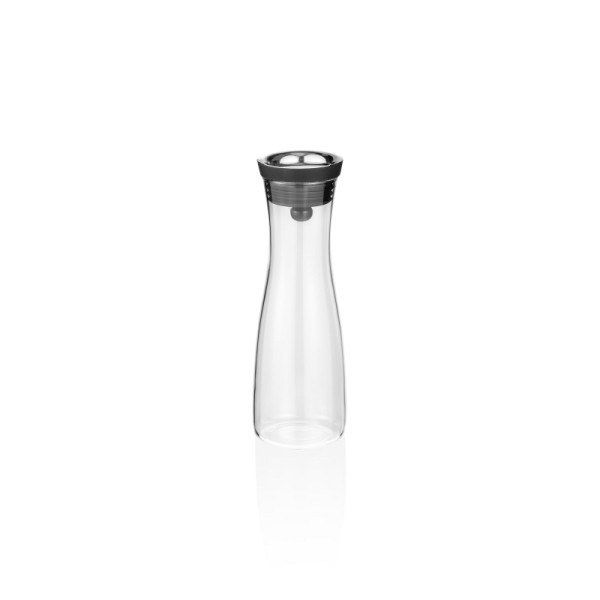 WAS Karaffe, 1,2 L, Ø 7,5 cm, Borosilikatglas, Edelstahl, Silikon, 1826120