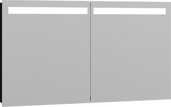 Scanbad Multo Global Spiegelschrank mit Licht, 2 Türen 70x120 cm Schwarz, Steckdose E, S432-129