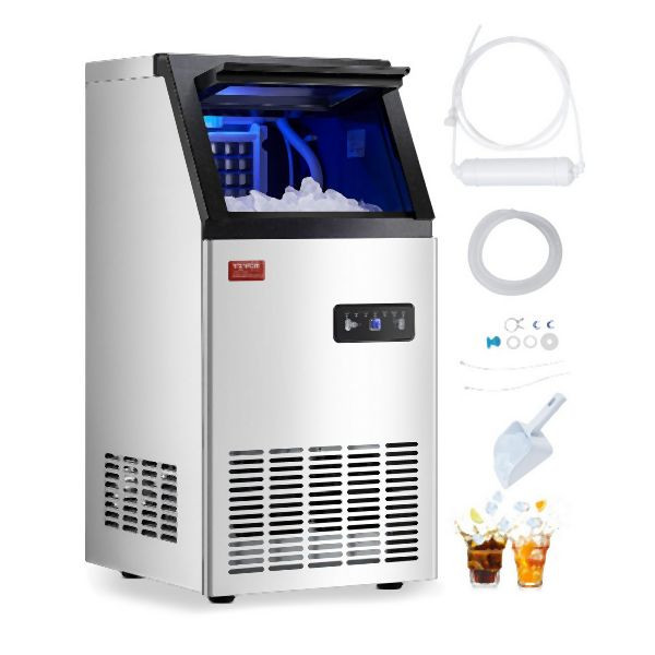 VEVOR Kommerzieller Eisbereiter Freistehender Eismaschine 49,9kg/Tag LED Anzeige, SYYTSFBZBJX2K2Z8U001V2