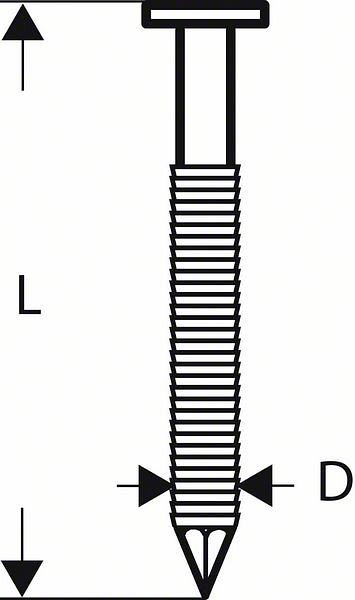 Bosch Rundkopf-Streifennagel SN21RK 60RG 2,8 mm, 60 mm, verzinkt, gerillt, 4000er-Pack, 2608200036