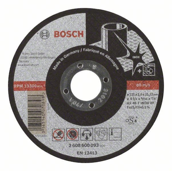 Bosch Trennscheibe gerade Expert for Inox AS 46 T INOX BF, 115 mm, 2 mm, VE: 25 Stück, 2608600093
