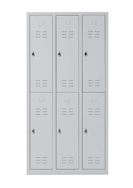 Mades Garderobenschrank 6-türig 40 cm tief Drehriegel grau, SD1077256HGRA