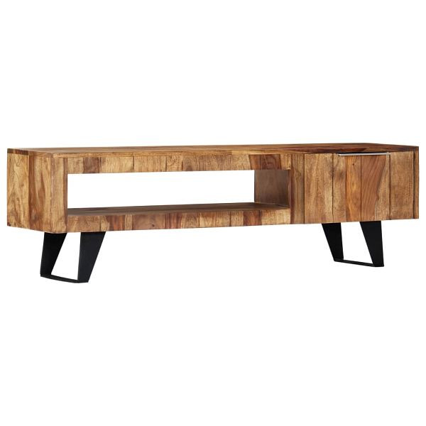 vidaXL TV-Schrank 140x30x40 cm Massivholz, Material: Palisander-Massivholz und pulverbeschichteter Stahl, 247980