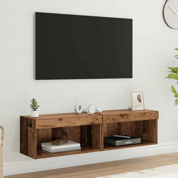 vidaXL Fernsehtische 2 pcs Altholz 60 x 30 x 30 cm Holzwerkstoff, 882961