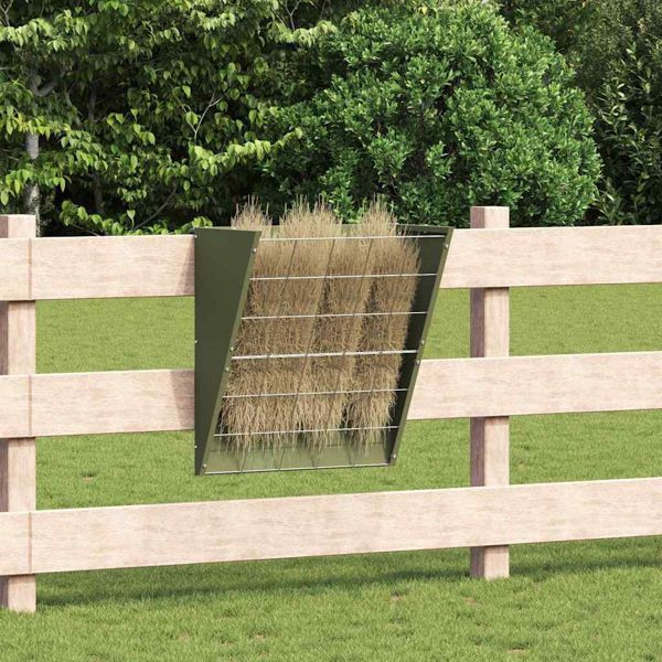 vidaXL Hängender Heufutterspender Olive Grün 61 x 33 x 66 cm, 874634