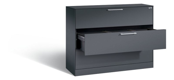 C+P Hängeregistraturschrank Asisto, H1010xB1200xT435mm, Farbe: Schwarzgrau, Bügelgriff, 146041-313 S10018