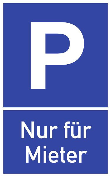 Moedel Parkplatzschild - Nur für Mieter, Aluminium, 250x400 mm, 56986