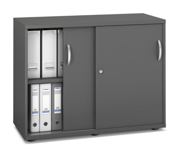 Deskin Schiebetürenschrank MULTI M pro, Anthrazit, 1000 x 420 x 778 mm, 333249