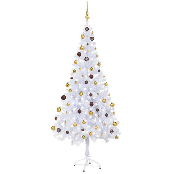 vidaXL Künstlicher Weihnachtsbaum Beleuchtung Kugeln 180cm 620 Zweige, 3077494