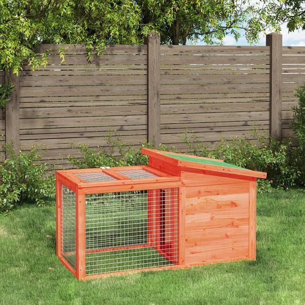 vidaXL Kaninchenstall Braun 100,5x54x55 cm Massivholz Kiefer, 172289