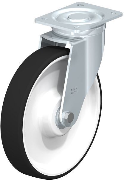 Blickle LH-POTH 250K Stahlblech-Lenkrolle, Schwerlast-Ausführung, mit Anschraubplatte, Thermoplastisches Polyurethan, Grau, 754622