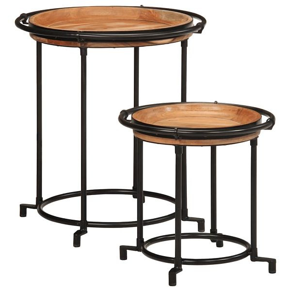 vidaXL 2-tlg. Beistelltisch-Set Massivholz Akazie, 4013514