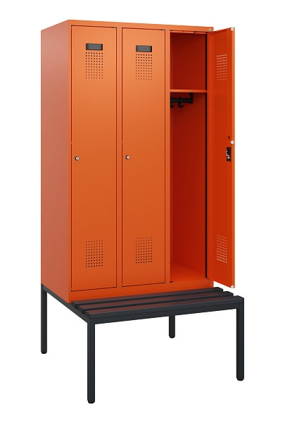 C+P Spind Evolo PLUS, 3 Abteile, 1950x900x815mm, 2004/2004, Zylinderschloss, Material Sitzfläche Kunststoff, Sitzbank, 0490505-30 S10104