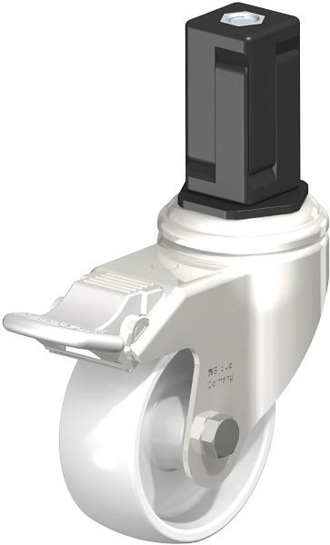 Blickle LKRXA-PO 80G-11-FI-EXV15 Edelstahl-Apparate-Lenkrolle mit Expander & Feststeller, Polyamid, Weiß, 853536