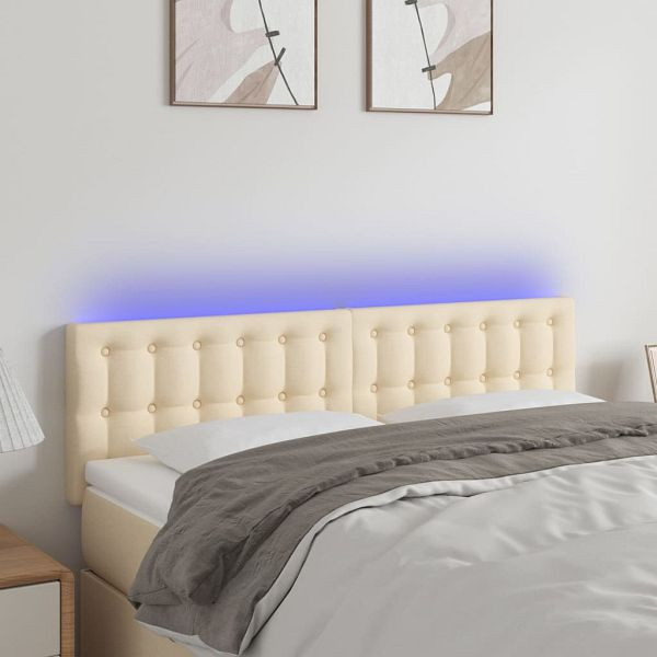 vidaXL LED Kopfteil Creme 144x5x78/88 cm Stoff, 3122049