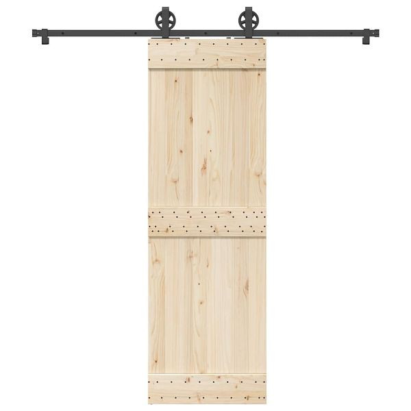 vidaXL Schiebetürbeschlag-Set 200 cm Stahl Schwarz, 4009729