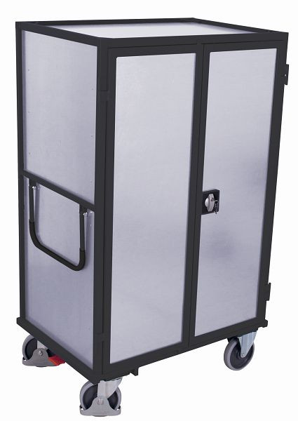 VARIOfit Etagenwagen fest verschweißt, 1.115x730x1.810mm, RAL 7016 anthrazitgrau, Ladefläche: 1.045x685mm, mit Türen, sw-700.668/AG