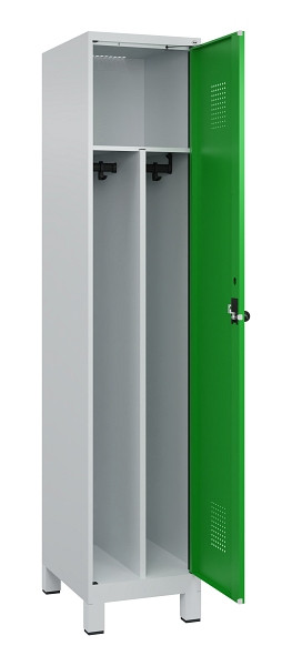C+P Spind Evolo PLUS, mit Füßen, 1 Abteil, 1950x400x500mm, 7035/6037, Verschluss Drehriegel, 049010-12F S10011