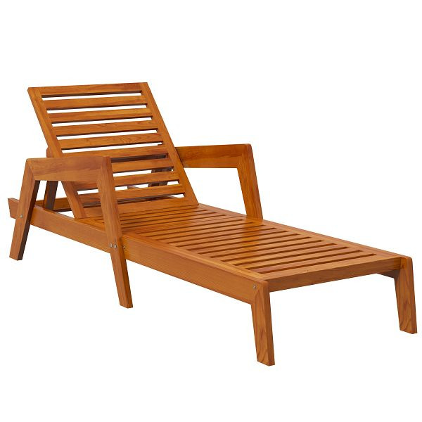 Outsunny Sonnenliege Gartenliege Holzliege, Massivholz, 66 cm x 190 cm x 73,5 cm, Orange, 84G-208V00OG