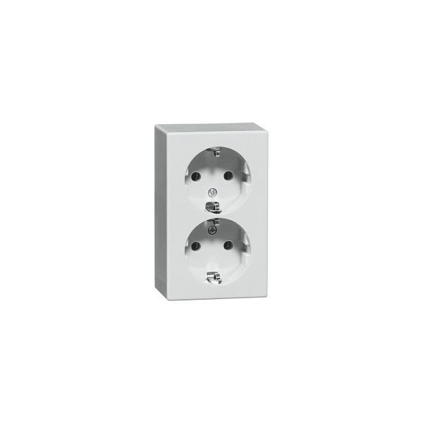 PEHA Steckdose 2f weiß glänzend AP IP20 Komplettgehäuse horizontal/vertikal D6652, 120257