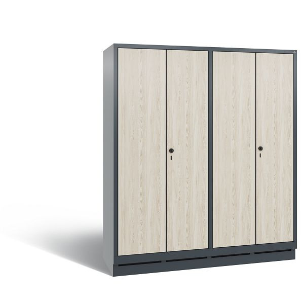 C+P Spind Evolo, 4 Abteile, H1800xB1590xT500 mm, Anthrazit/MDF Esche, 48022-42 S10198