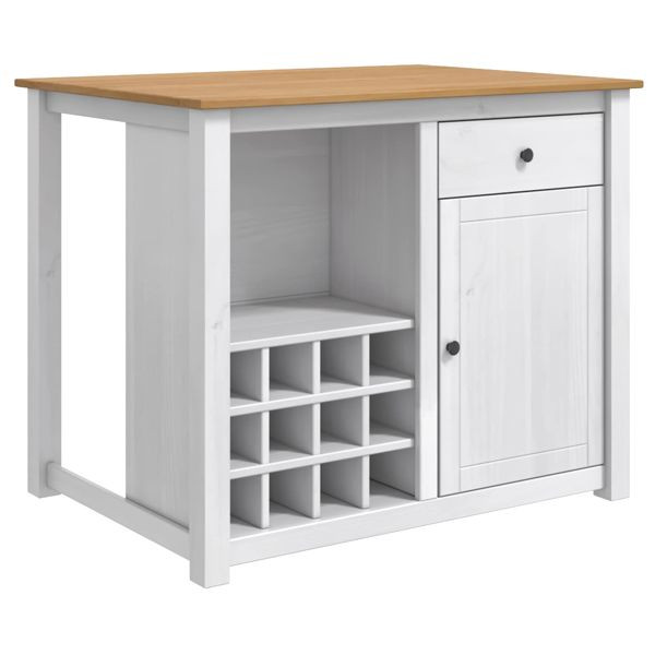 vidaXL Küchentrolley PANAMA 2-teilig Weiß und Honigwachs 112 x 77 x 90 cm, 3425393