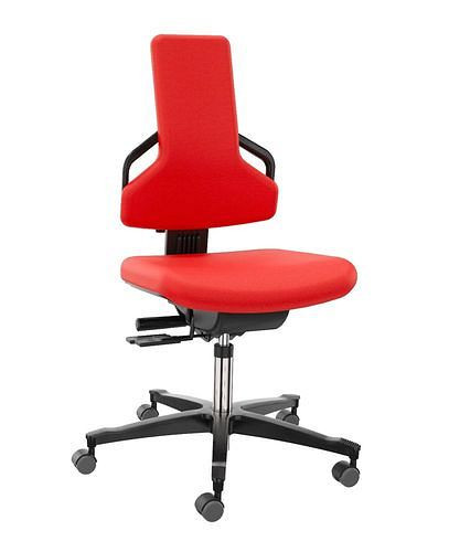 Dauphin Premium Arbeitsstuhl, Bezugsstoff rot, Farbe Fußkreuz: schwarz, 266921