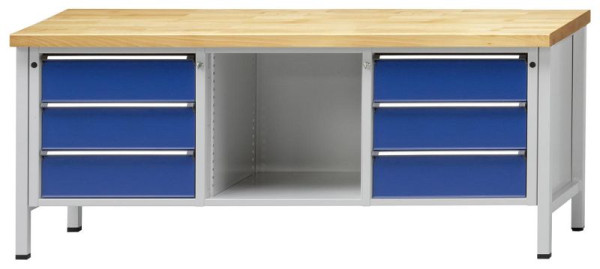 ANKE Werkbänke Kastenwerkbank, Modell 120 V, 2000 x 700 x 890 mm, RAL 7035/5010, BMP 40 mm, 300.917