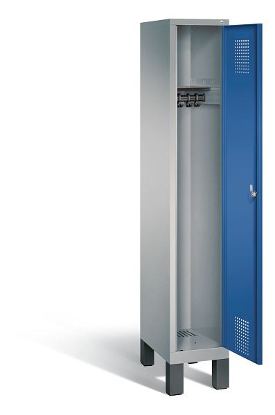 C+P Garderobenschrank Evolo, H1850xB320xT500mm, Farbe: Weißaluminium / Enzianblau, 48010-10 S10146