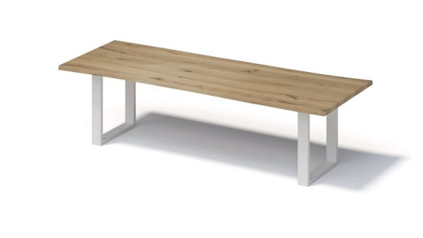 Bisley Fortis Table Regular, 2800 x 1000 mm, gerade Kante, geölte Oberfläche, O-Gestell, Oberfläche: natürlich / Gestellfarbe: verkehrsweiß, F2810OP396