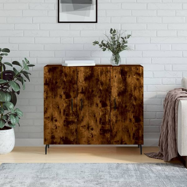 vidaXL Sideboard Räuchereiche 90x34x80 cm Holzwerkstoff, 828129