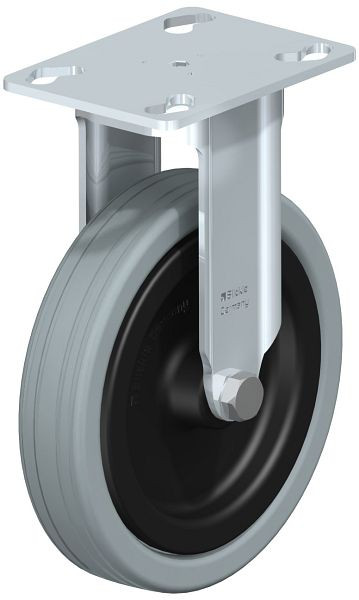 Blickle BKPA-VPA 125G Apparate-Bockrolle mit Anschraubplatte, Vollgummi, Grau, 344788
