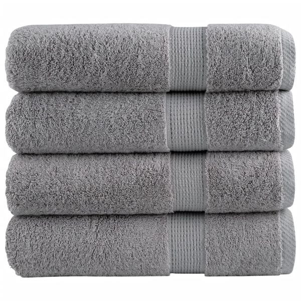 vidaXL Premium-Duschtücher SOLUND 4 Stk. Grau 70x140 cm 600 g/m², 137309