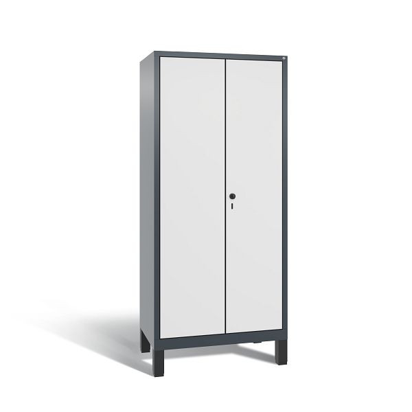 C+P Putzmittel-Spind Evolo, 2 Abteile, H1850xB810xT500 mm, Anthrazit/MDF Weiß, 48110-02 S10179