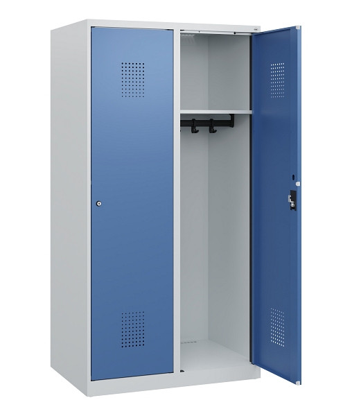 C+P Spind Evolo PLUS, 2 Abteile, 1530x800x500mm, 7035/5023, Zylinderschloss, 0490005-22 S10033