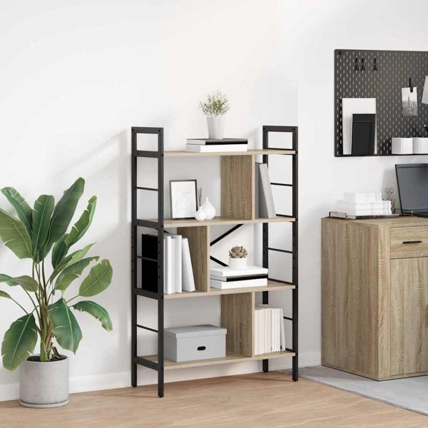 vidaXL Bücherregal Sonoma-Eiche 75 x 30 x 123,5 cm Holzwerkstoff, 883965
