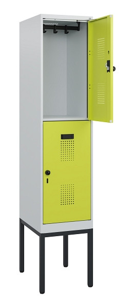 C+P Doppelstock-Spind Evolo PLUS, Gestell, 2 Fächer, 1950x400x500mm, 7035/0024, Drehriegel, 0493305-12 S10015