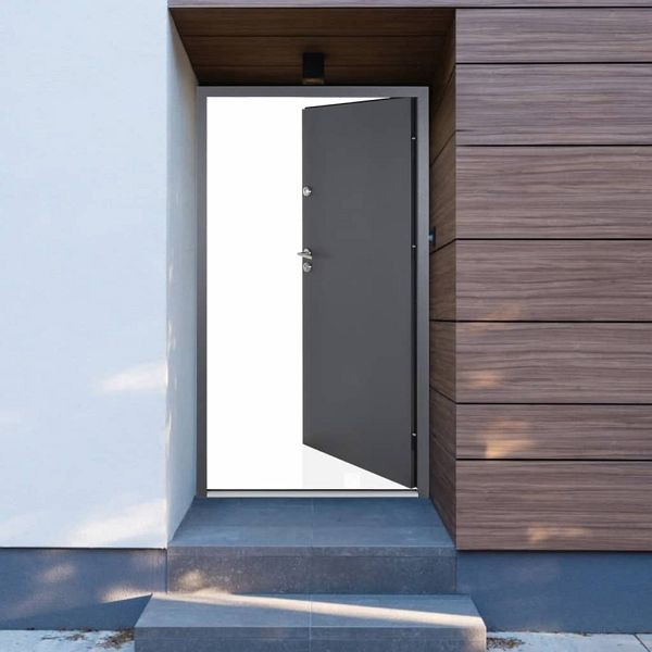 vidaXL Haustür Anthrazit 90x200 cm Aluminium, 70 mm dick, 3190536