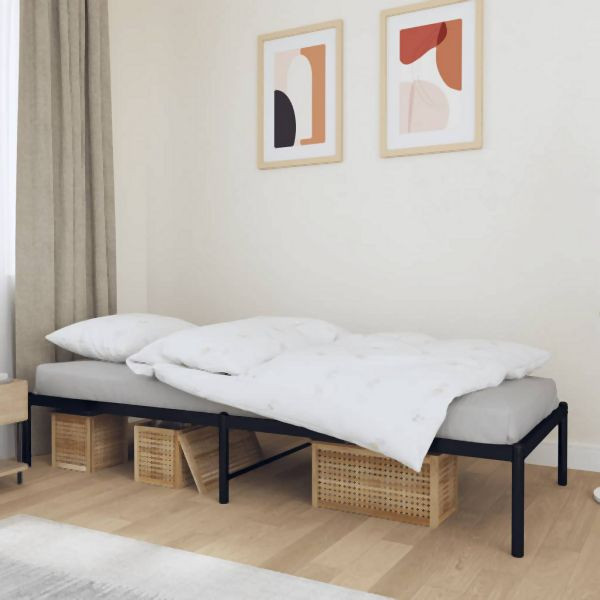 vidaXL Bettgestell Metall Schwarz 90x190 cm, elegant, 350838
