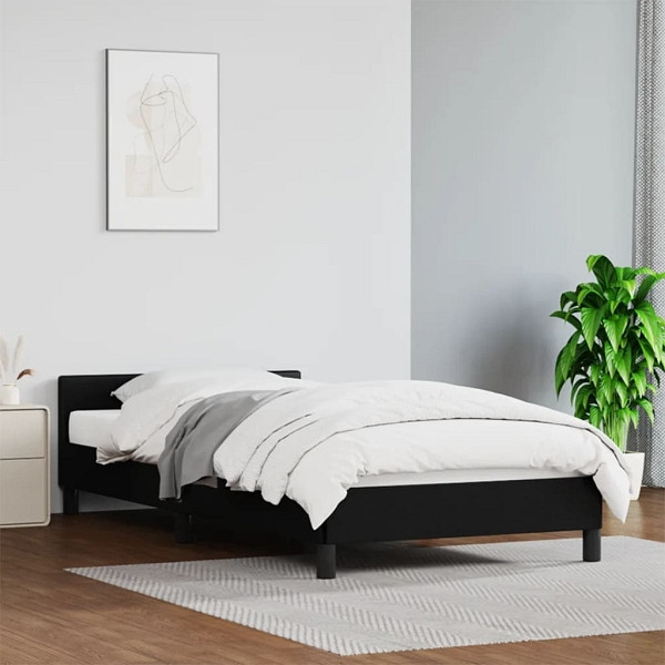 vidaXL Bettgestell mit Kopfteil Schwarz 100x200 cm Kunstleder, 347483