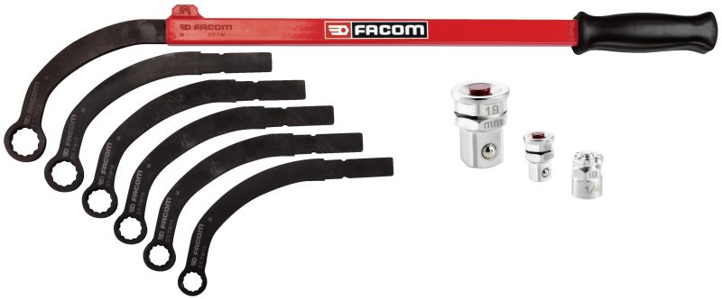 FACOM Pfeifenkopfschlüssel – 76.31, Langer Sechskant- & Kurzer Zwölfkant-Kopf, Verchromt