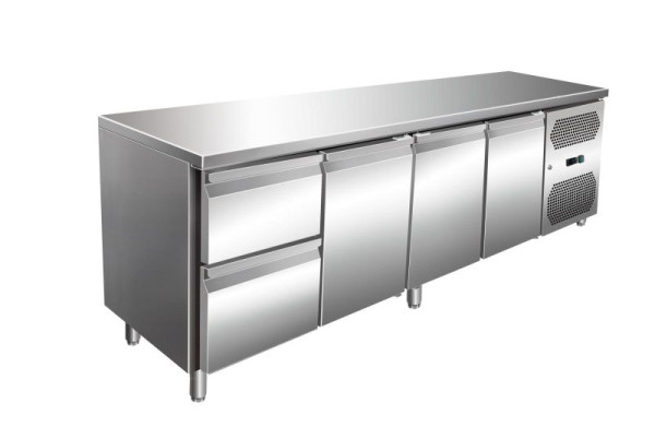 A&S Polarny VIP Kühltisch mit 1x 2 Schubladen und 3 Türen -2 bis +8°C 2230x600x860 mm, KT-VIP-600-4-C2