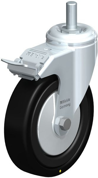 Blickle LKRA-VPA 126K-FI-EL-FA-GS12 Apparate-Lenkrolle mit Gewindestift & Feststeller, Vollgummi, Schwarz, 339242