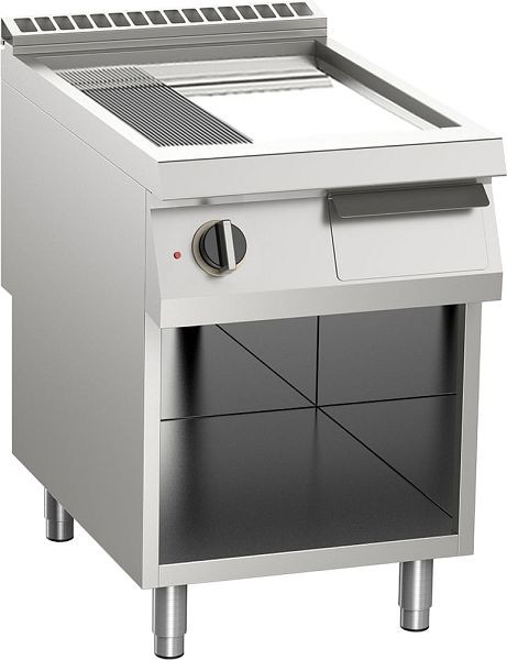KBS Elektro-Grillplatte geteilt verchromt 10,5 kW mit 2 Heizzonen offener Unterbau, 10512412