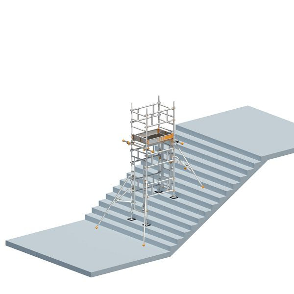 Layher SoloTower Aluminium-Fahrgerüst mit Treppenkit, Standhöhe 3m, 1600193