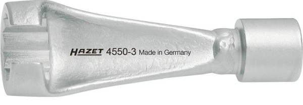Hazet Einspritzleitungs-Schlüssel, Vierkant hohl 10 mm (3/8 Zoll), Außen-Doppel-Sechskant Profil, 17 mm, Länge: 83 mm, 4550-3